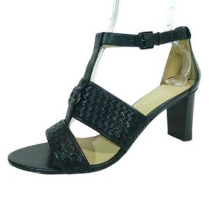 NEW Via Spiga Black Leather Sandal